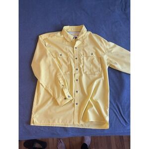 Magellan Button Up Shirt Men's L Adult Yellow Long Sleeve Angler Fit Vented Mag